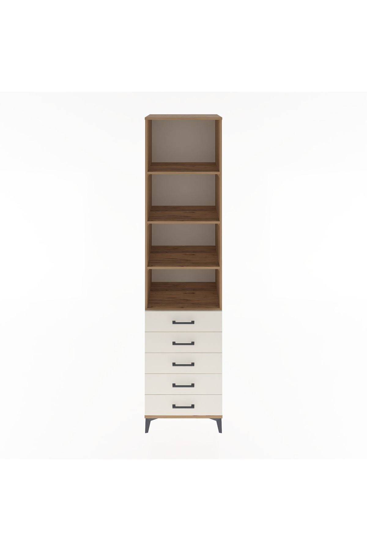 Hyperion Dolap 4 Raflı 5 Çekmeceli 60x44x243 Çam-Aytaşı