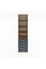 Hyperion Dolap 4 Raflı 5 Çekmeceli 60x44x243 Çam-Antrasit