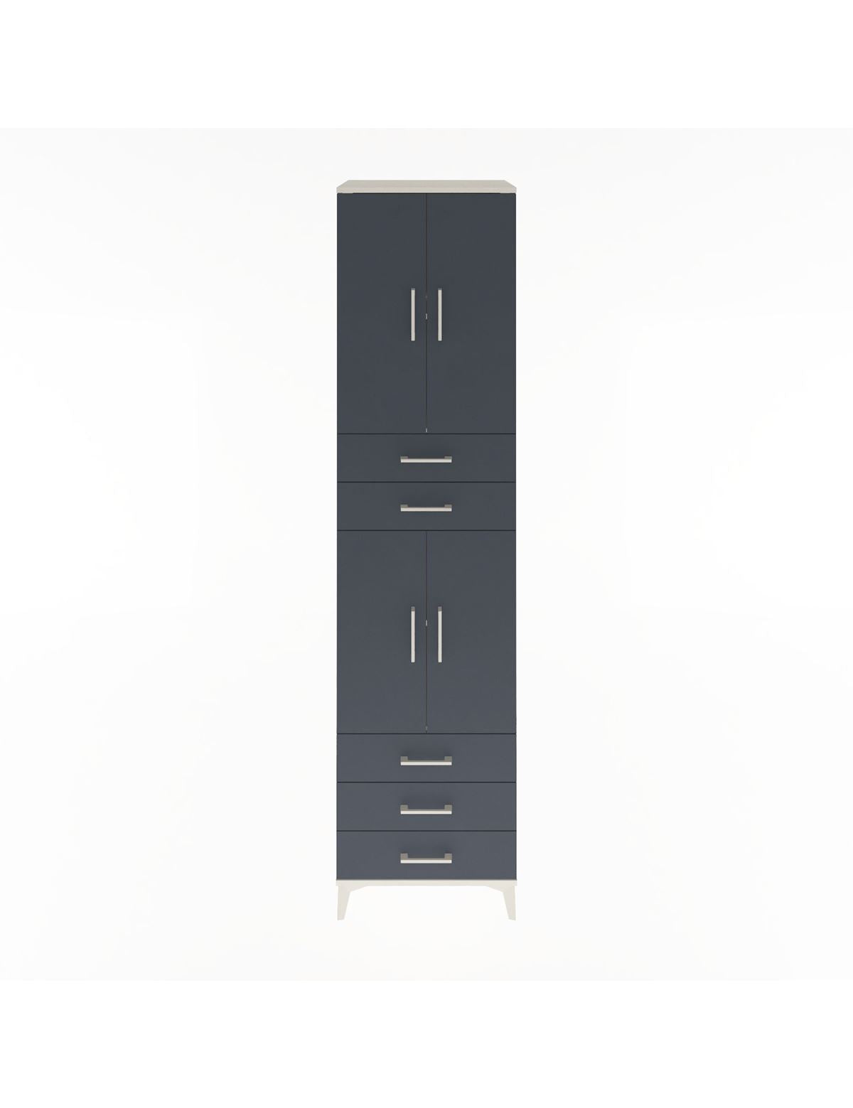Hyperion Dolap 4 Raflı 5 Çekmeceli 4 Kapaklı 60x44x243 Aytaşı-Antrasit