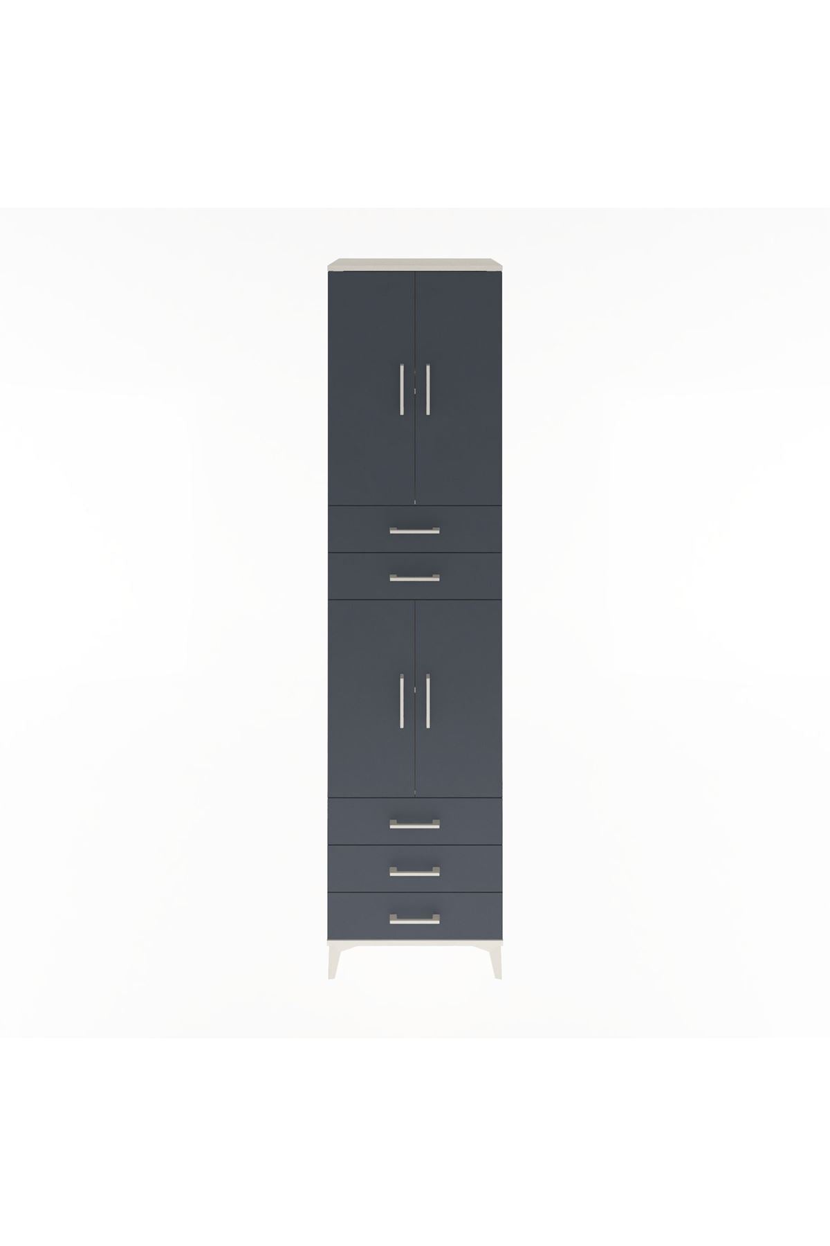 Hyperion Dolap 4 Raflı 5 Çekmeceli 4 Kapaklı 60x44x243 Aytaşı-Antrasit