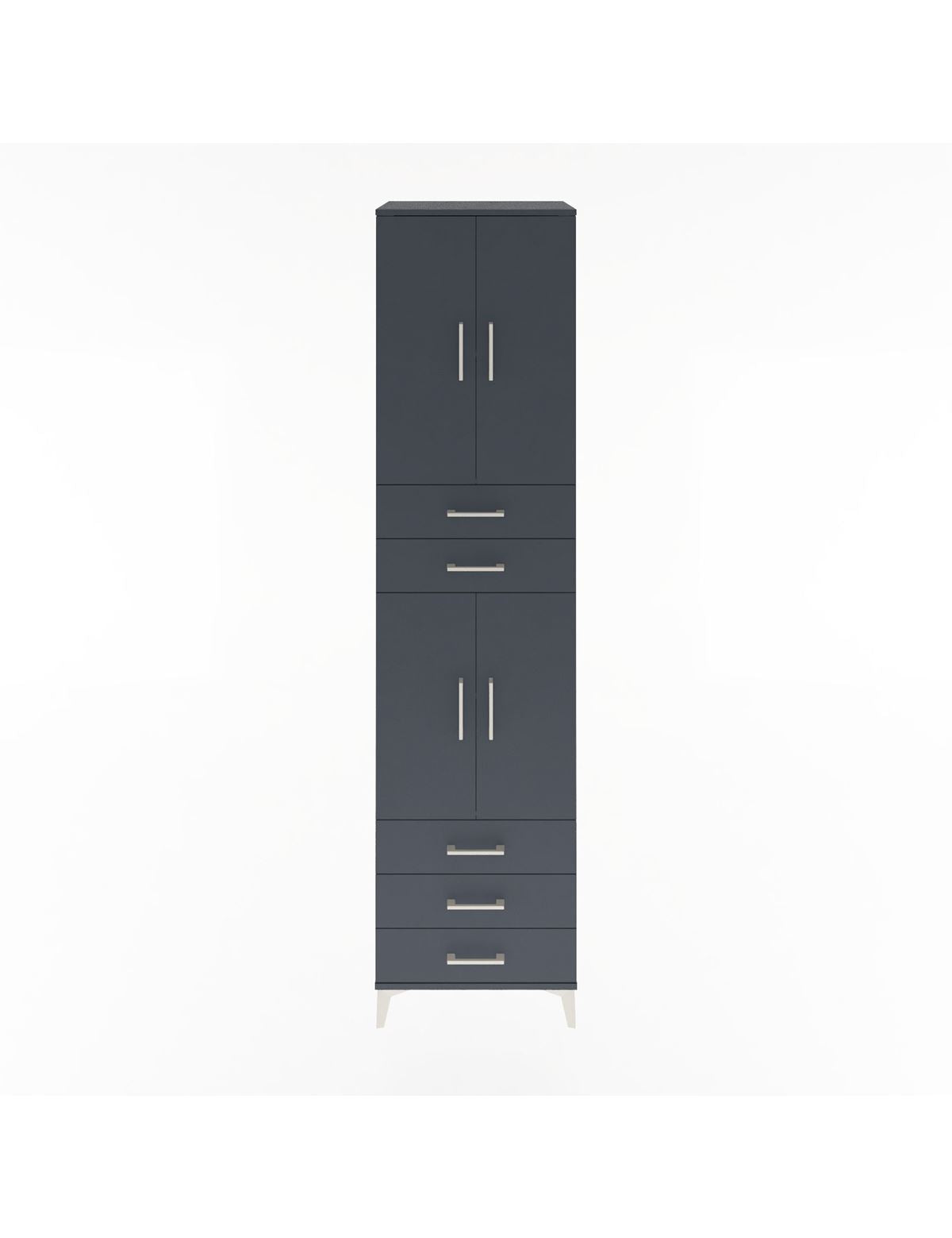 Hyperion Dolap 4 Raflı 5 Çekmeceli 4 Kapaklı 60x44x243 Antrasit-Antrasit