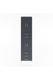 Hyperion Dolap 4 Raflı 5 Çekmeceli 4 Kapaklı 60x44x243 Antrasit-Antrasit