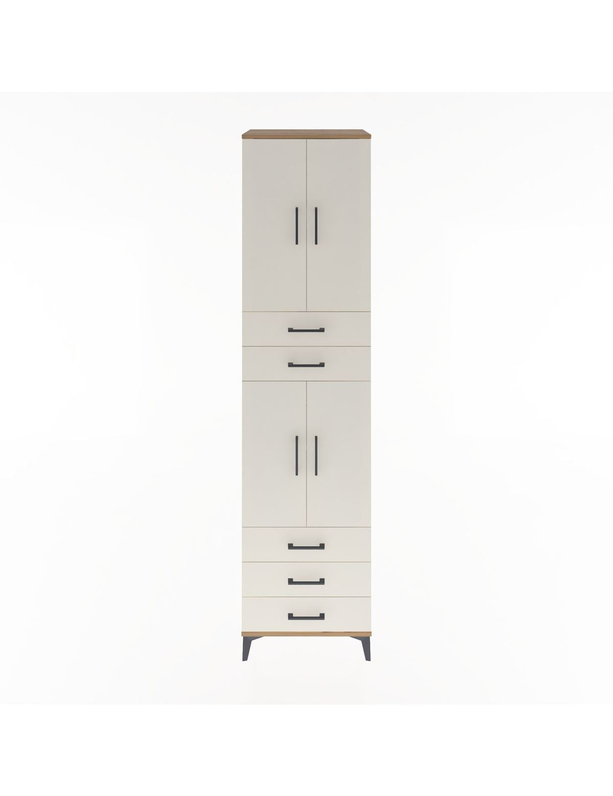 Hyperion Dolap 4 Raflı 5 Çekmeceli 4 Kapaklı 60x44x243 Çam-Aytaşı