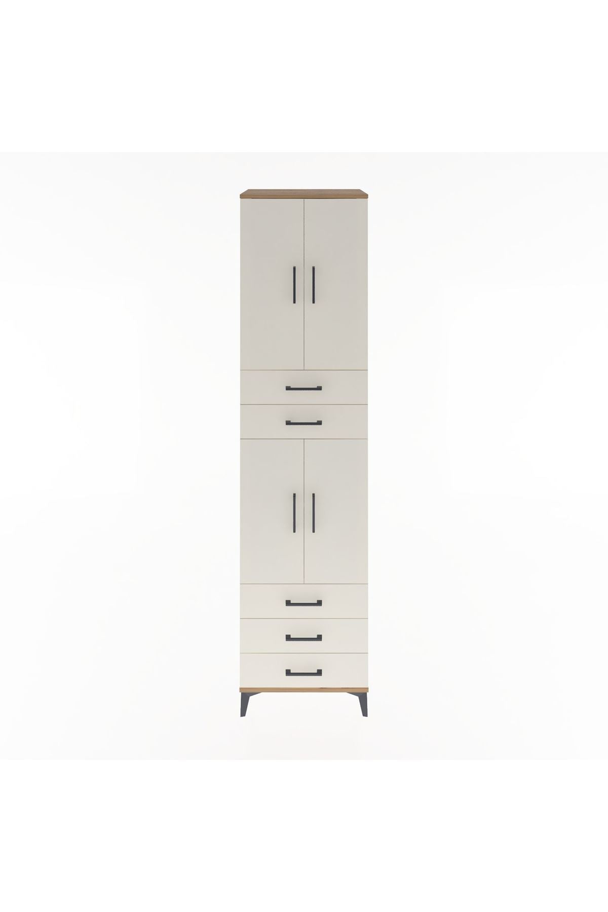 Hyperion Dolap 4 Raflı 5 Çekmeceli 4 Kapaklı 60x44x243 Çam-Aytaşı