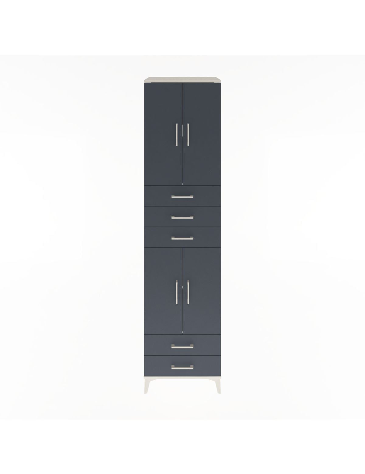 Hyperion Dolap 4 Raflı 5 Çekmeceli 4 Kapaklı 60x44x243 Aytaşı-Antrasit