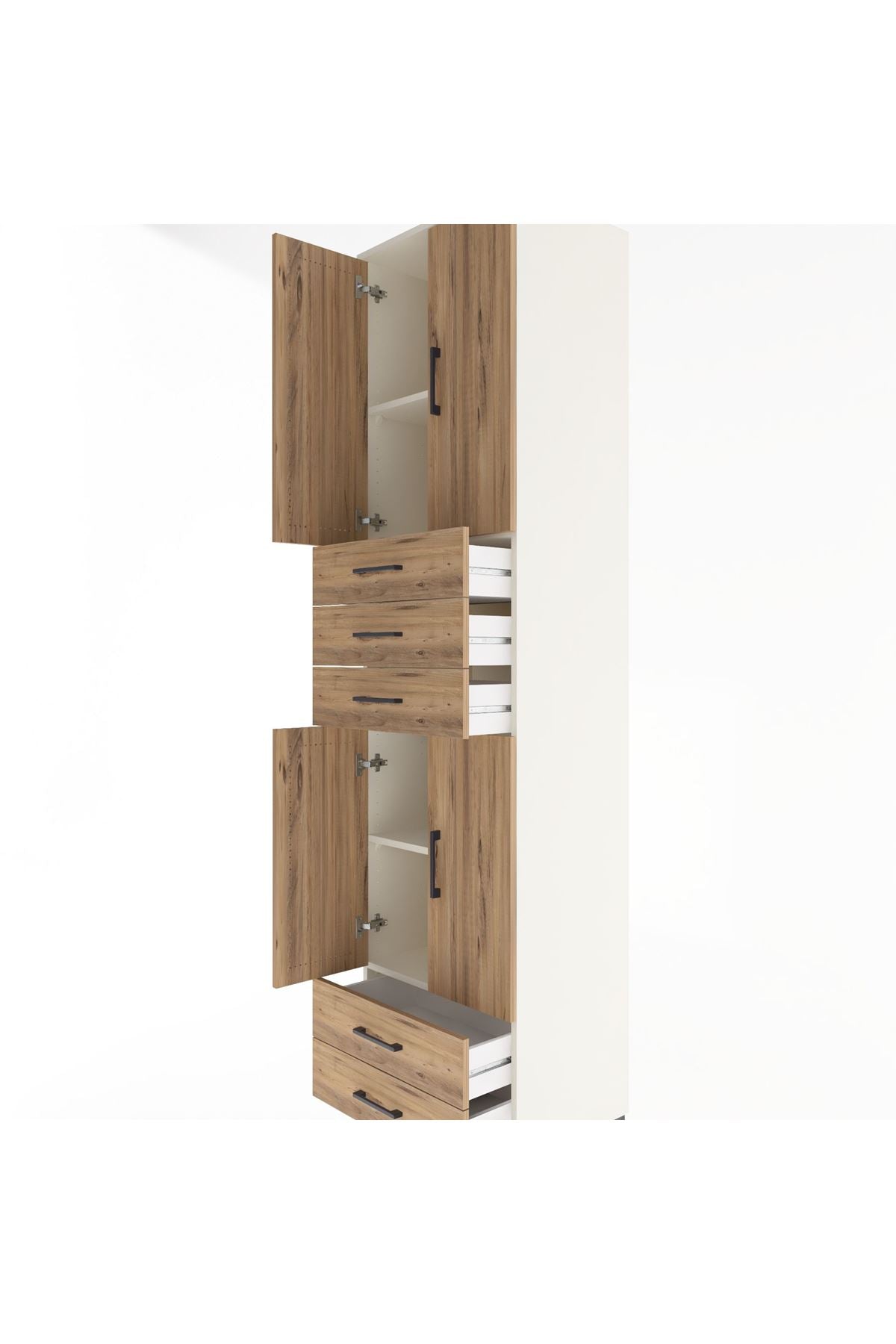 Hyperion Dolap 4 Raflı 5 Çekmeceli 4 Kapaklı 60x44x243 Aytaşı-Çam