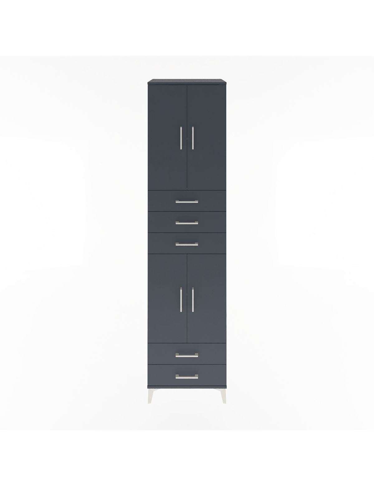 Hyperion Dolap 4 Raflı 5 Çekmeceli 4 Kapaklı 60x44x243 Antrasit-Antrasit
