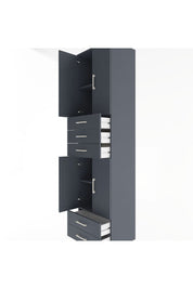 Hyperion Dolap 4 Raflı 5 Çekmeceli 4 Kapaklı 60x44x243 Antrasit-Antrasit