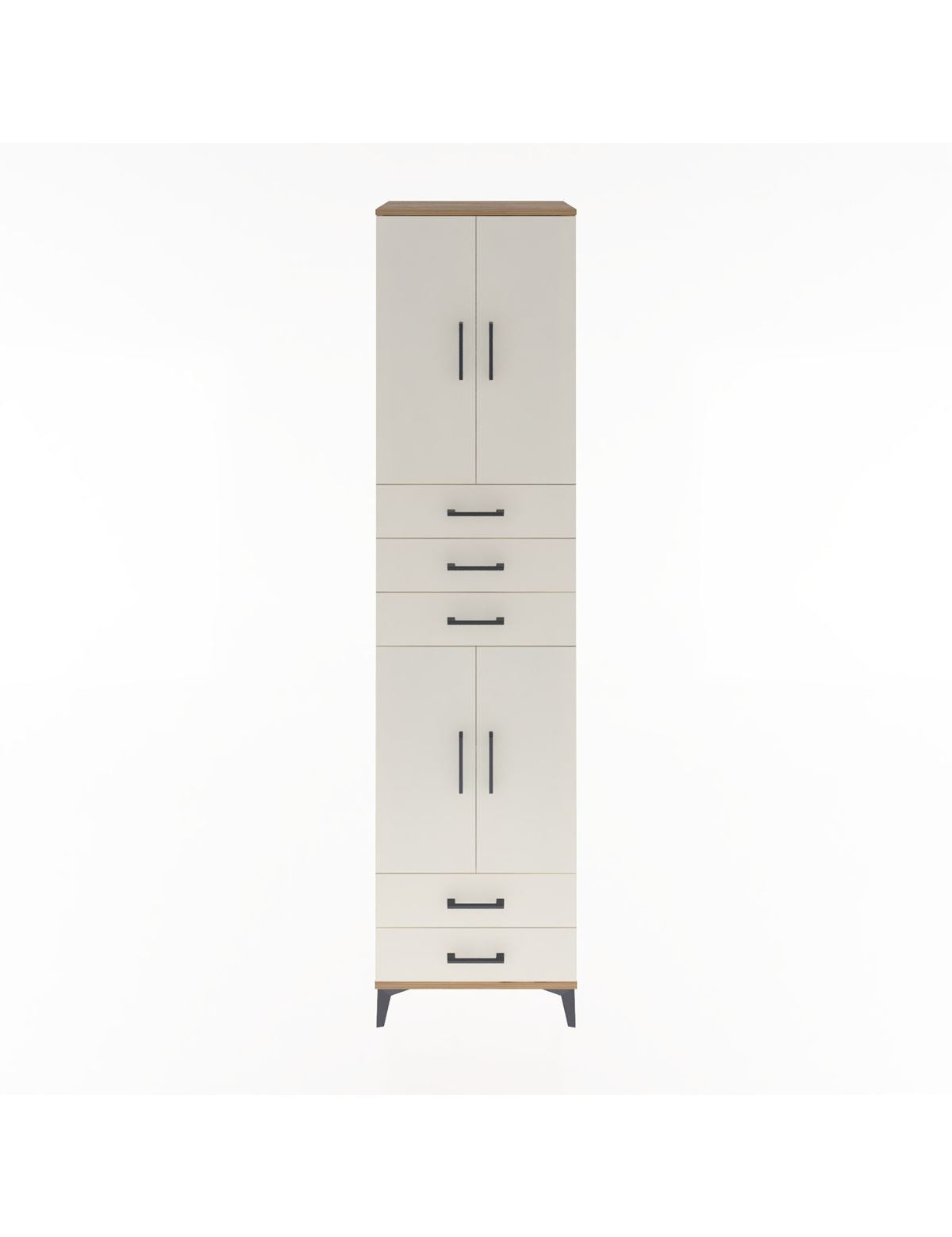 Hyperion Dolap 4 Raflı 5 Çekmeceli 4 Kapaklı 60x44x243 Çam-Aytaşı