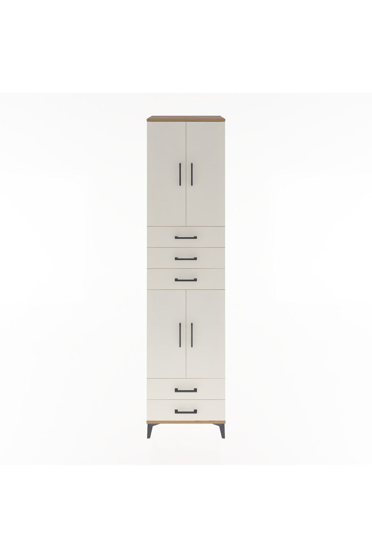 Hyperion Dolap 4 Raflı 5 Çekmeceli 4 Kapaklı 60x44x243 Çam-Aytaşı