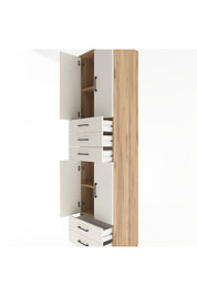 Hyperion Dolap 4 Raflı 5 Çekmeceli 4 Kapaklı 60x44x243 Çam-Aytaşı