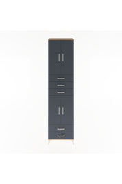 Hyperion Dolap 4 Raflı 5 Çekmeceli 4 Kapaklı 60x44x243 Çam-Antrasit