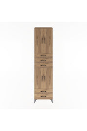 Hyperion Dolap 4 Raflı 5 Çekmeceli 4 Kapaklı 60x44x243 Çam-Çam