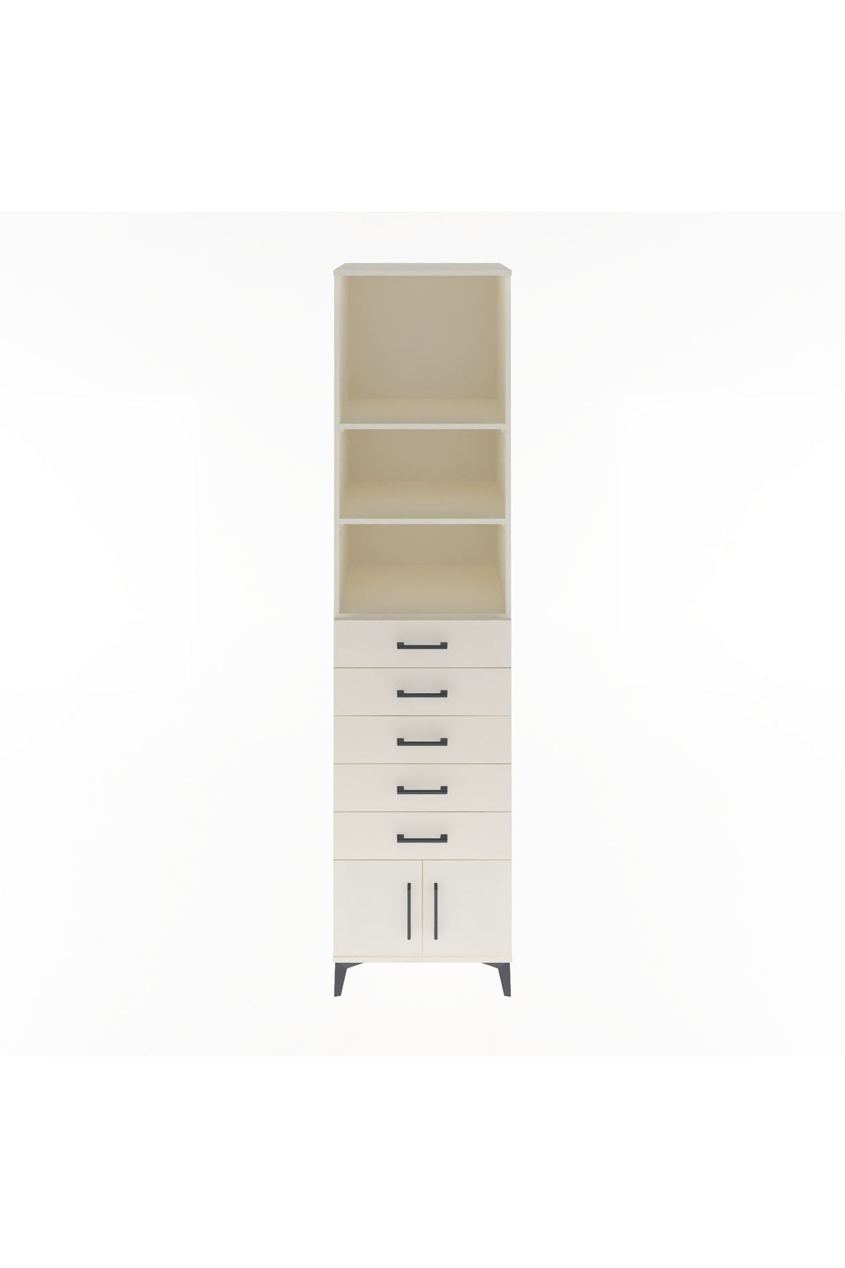 Hyperion Dolap 3 Raflı 5 Çekmeceli 2 Kapaklı 60x44x243 Aytaşı-Aytaşı