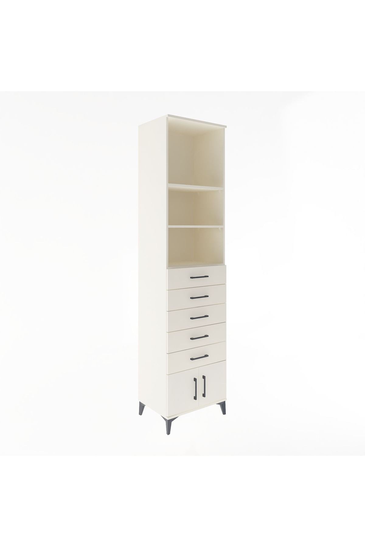 Hyperion Dolap 3 Raflı 5 Çekmeceli 2 Kapaklı 60x44x243 Aytaşı-Aytaşı