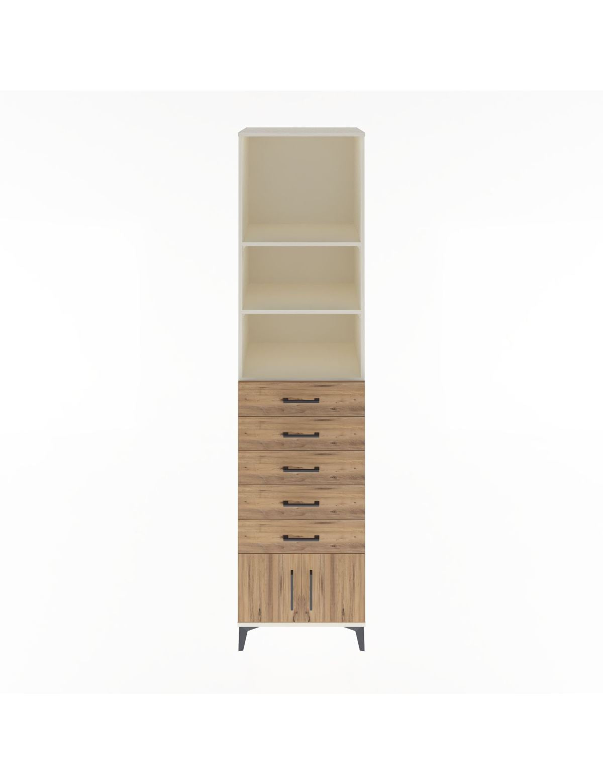 Hyperion Dolap 3 Raflı 5 Çekmeceli 2 Kapaklı 60x44x243 Aytaşı-Çam