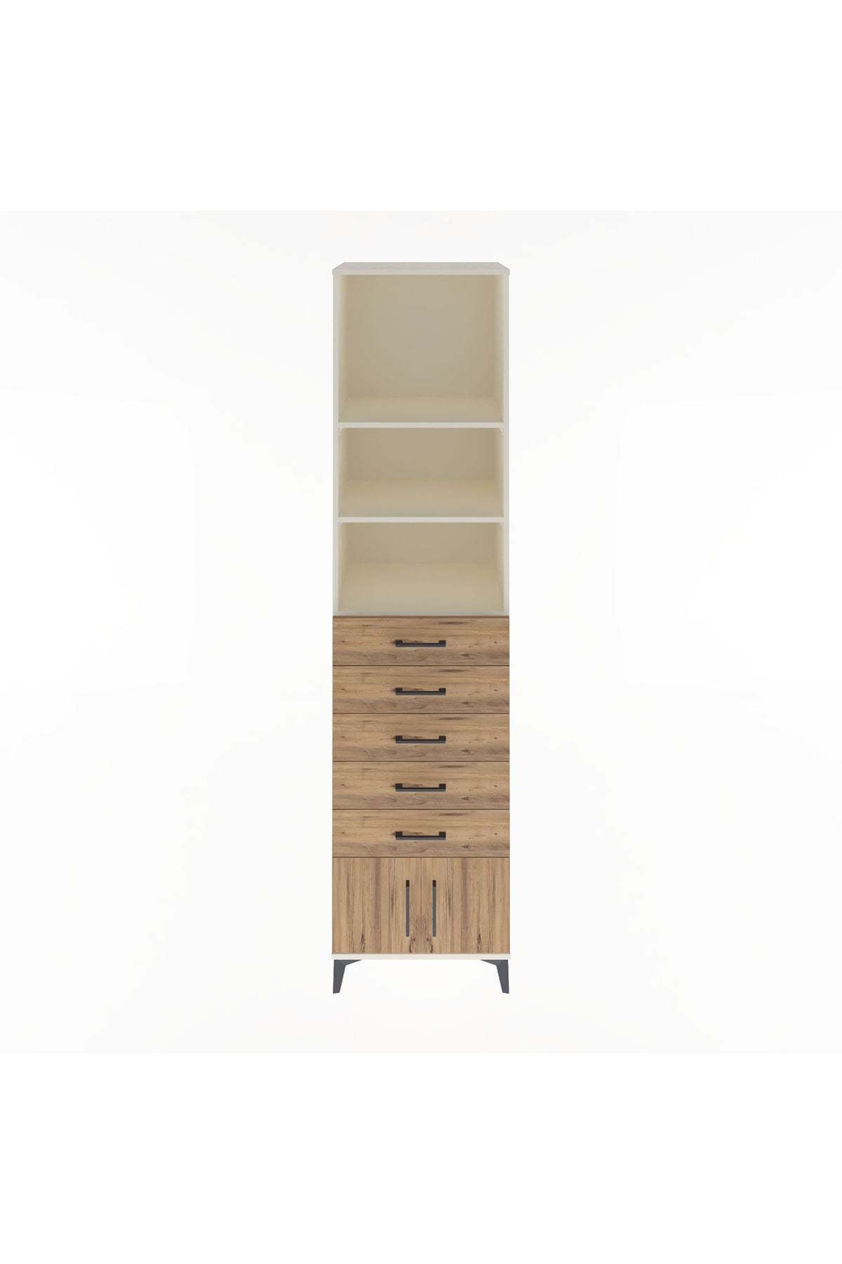 Hyperion Dolap 3 Raflı 5 Çekmeceli 2 Kapaklı 60x44x243 Aytaşı-Çam