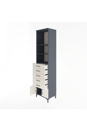 Hyperion Dolap 3 Raflı 5 Çekmeceli 2 Kapaklı 60x44x243 Antrasit-Aytaşı