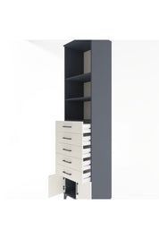 Hyperion Dolap 3 Raflı 5 Çekmeceli 2 Kapaklı 60x44x243 Antrasit-Aytaşı