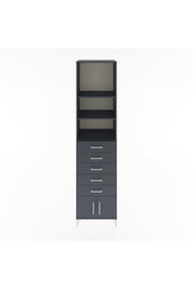 Hyperion Dolap 3 Raflı 5 Çekmeceli 2 Kapaklı 60x44x243 Antrasit-Antrasit