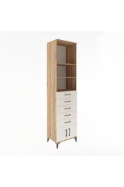 Hyperion Dolap 3 Raflı 5 Çekmeceli 2 Kapaklı 60x44x243 Çam-Aytaşı
