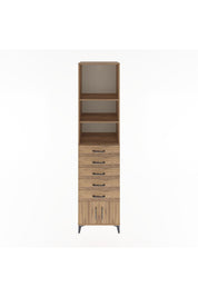 Hyperion Dolap 3 Raflı 5 Çekmeceli 2 Kapaklı 60x44x243 Çam-Çam