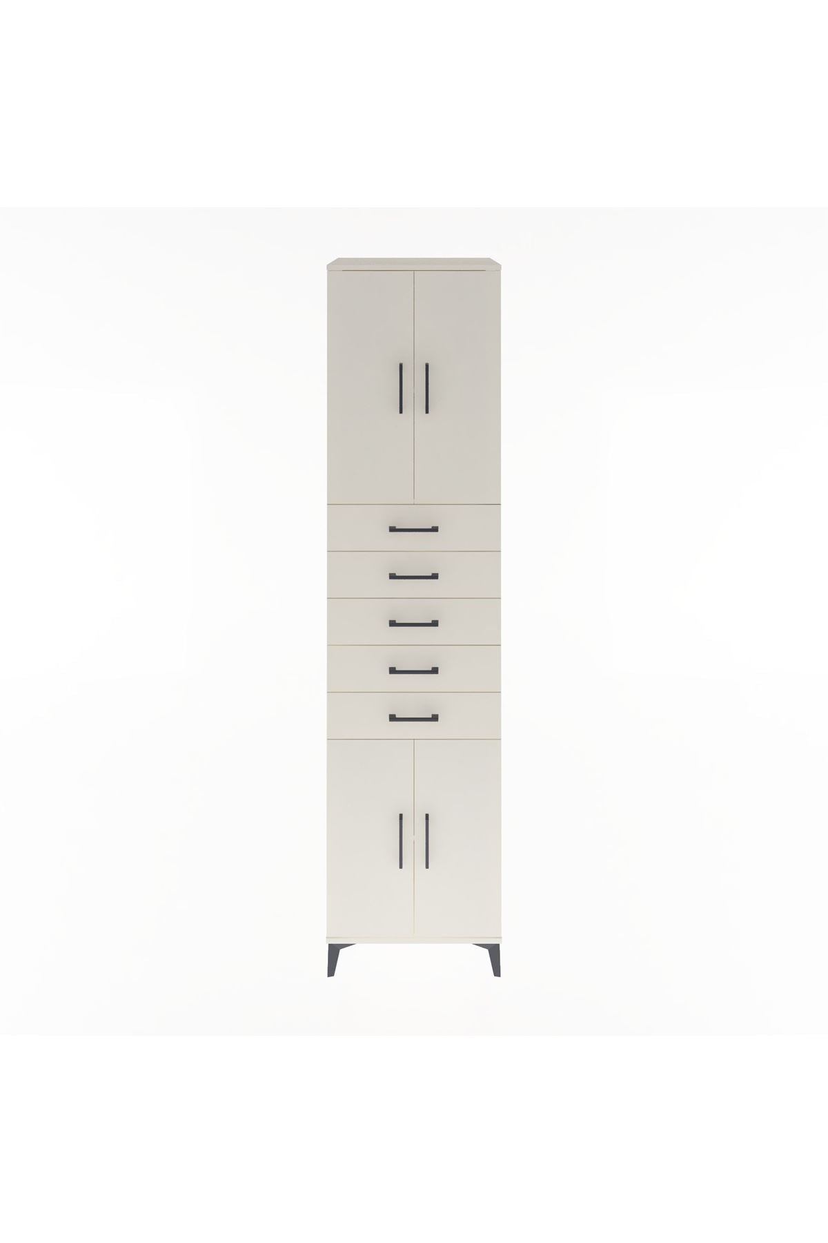 Hyperion Dolap 3 Raflı 5 Çekmeceli 4 Kapaklı 60x44x243 Aytaşı-Aytaşı