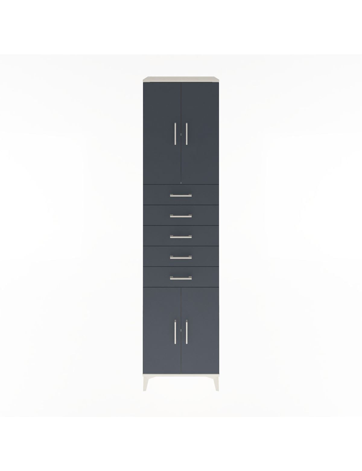 Hyperion Dolap 3 Raflı 5 Çekmeceli 4 Kapaklı 60x44x243 Aytaşı-Antrasit