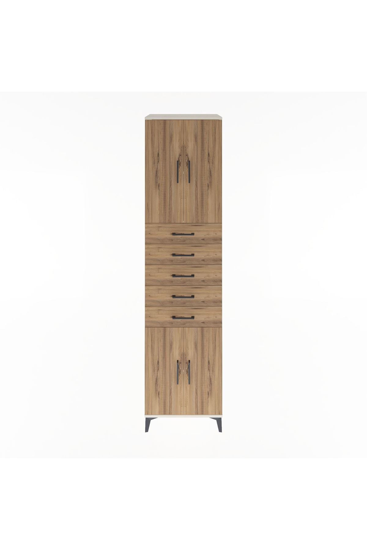 Hyperion Dolap 3 Raflı 5 Çekmeceli 4 Kapaklı 60x44x243 Aytaşı-Çam