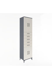 Hyperion Dolap 3 Raflı 5 Çekmeceli 4 Kapaklı 60x44x243 Antrasit-Aytaşı