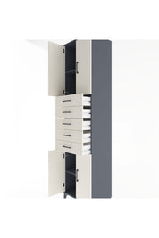 Hyperion Dolap 3 Raflı 5 Çekmeceli 4 Kapaklı 60x44x243 Antrasit-Aytaşı