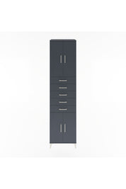 Hyperion Dolap 3 Raflı 5 Çekmeceli 4 Kapaklı 60x44x243 Antrasit-Antrasit