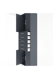 Hyperion Dolap 3 Raflı 5 Çekmeceli 4 Kapaklı 60x44x243 Antrasit-Antrasit