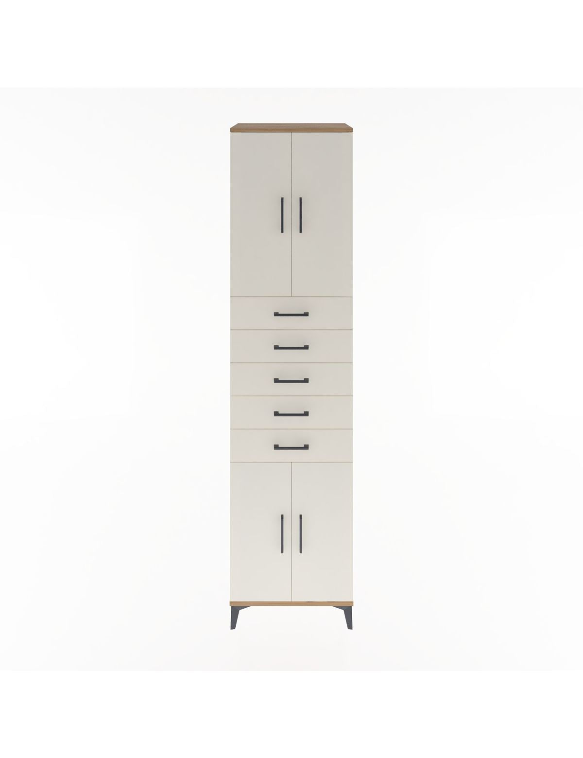 Hyperion Dolap 3 Raflı 5 Çekmeceli 4 Kapaklı 60x44x243 Çam-Aytaşı