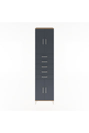 Hyperion Dolap 3 Raflı 5 Çekmeceli 4 Kapaklı 60x44x243 Çam-Antrasit