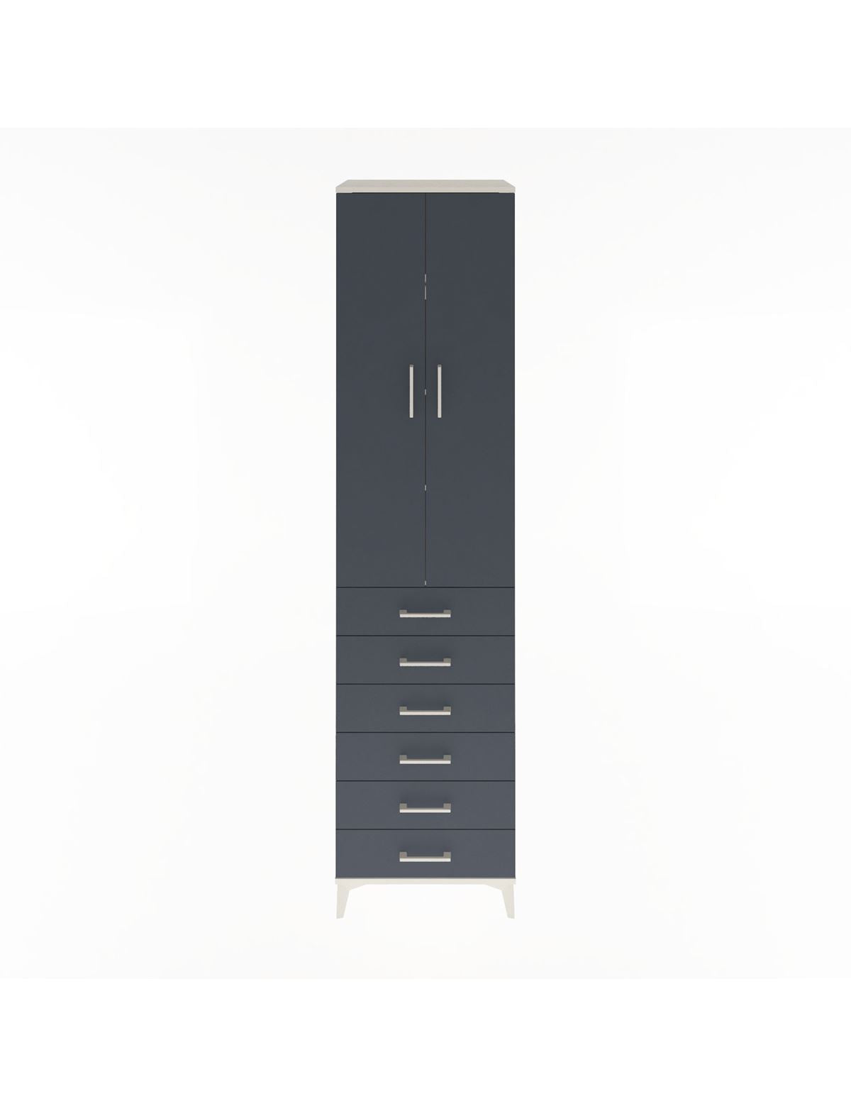 Hyperion Dolap 4 Raflı 6 Çekmeceli 2 Kapaklı 60x44x243 Aytaşı-Antrasit