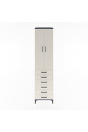 Hyperion Dolap 4 Raflı 6 Çekmeceli 2 Kapaklı 60x44x243 Antrasit-Aytaşı