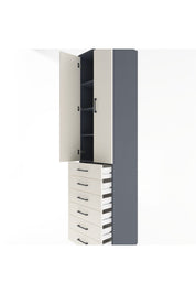 Hyperion Dolap 4 Raflı 6 Çekmeceli 2 Kapaklı 60x44x243 Antrasit-Aytaşı