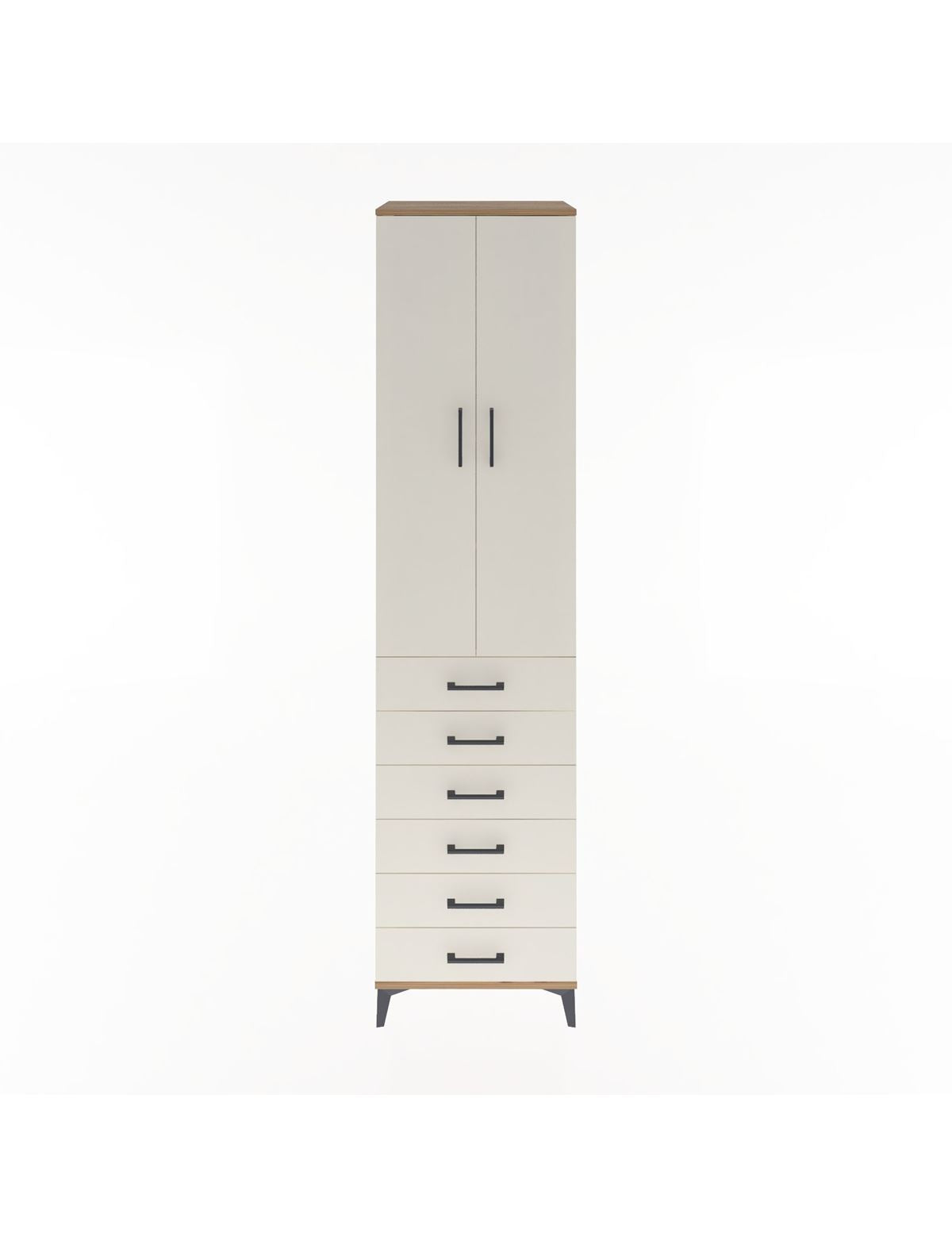 Hyperion Dolap 4 Raflı 6 Çekmeceli 2 Kapaklı 60x44x243 Çam-Aytaşı