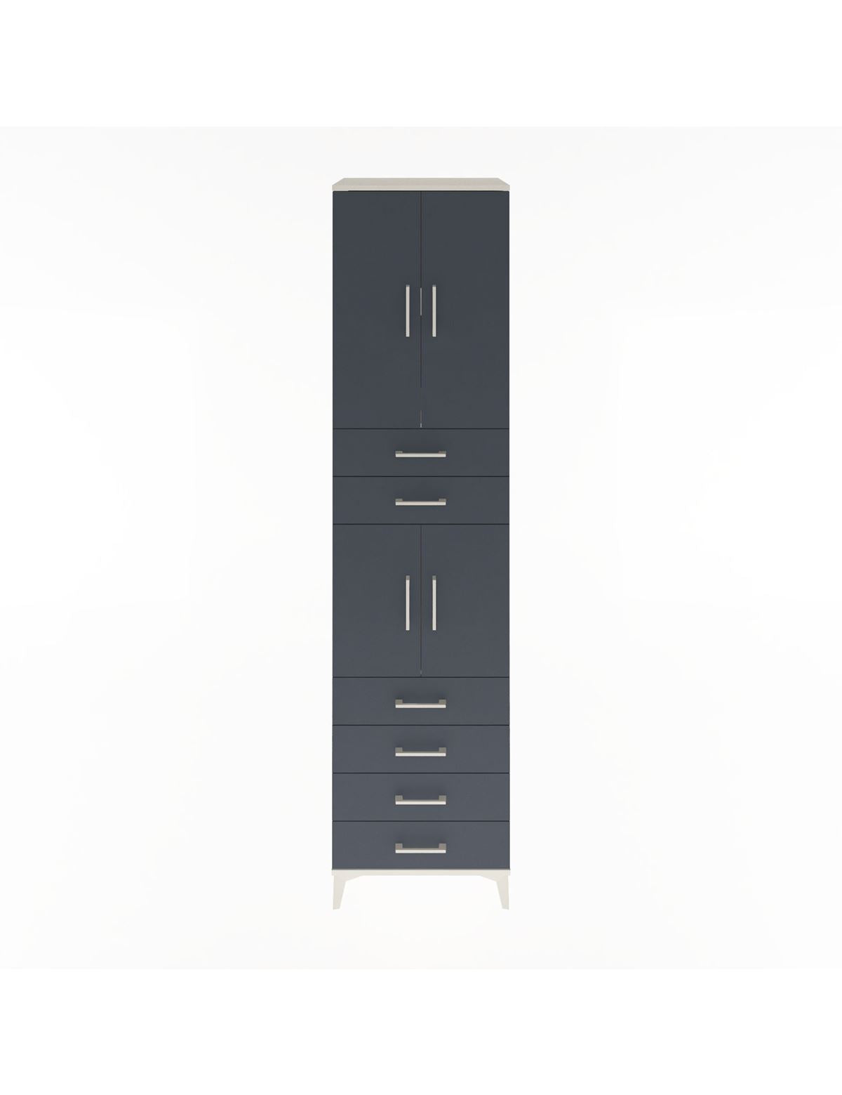 Hyperion Dolap 3 Raflı 6 Çekmeceli 4 Kapaklı 60x44x243 Aytaşı-Antrasit