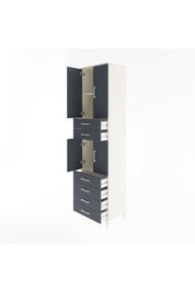 Hyperion Dolap 3 Raflı 6 Çekmeceli 4 Kapaklı 60x44x243 Aytaşı-Antrasit