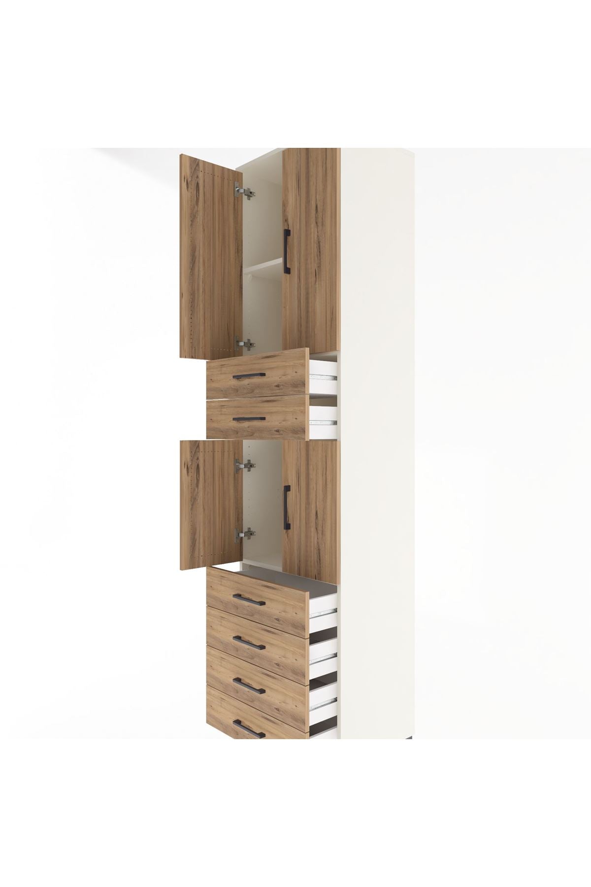 Hyperion Dolap 3 Raflı 6 Çekmeceli 4 Kapaklı 60x44x243 Aytaşı-Çam