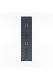 Hyperion Dolap 3 Raflı 6 Çekmeceli 4 Kapaklı 60x44x243 Antrasit-Antrasit