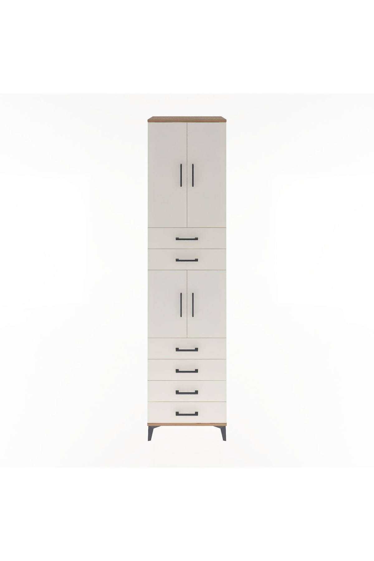 Hyperion Dolap 3 Raflı 6 Çekmeceli 4 Kapaklı 60x44x243 Çam-Aytaşı