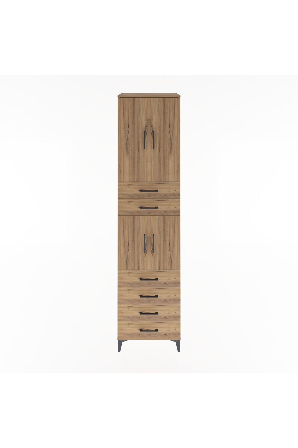 Hyperion Dolap 3 Raflı 6 Çekmeceli 4 Kapaklı 60x44x243 Çam-Çam