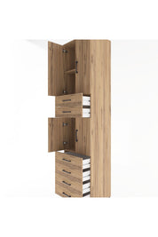 Hyperion Dolap 3 Raflı 6 Çekmeceli 4 Kapaklı 60x44x243 Çam-Çam