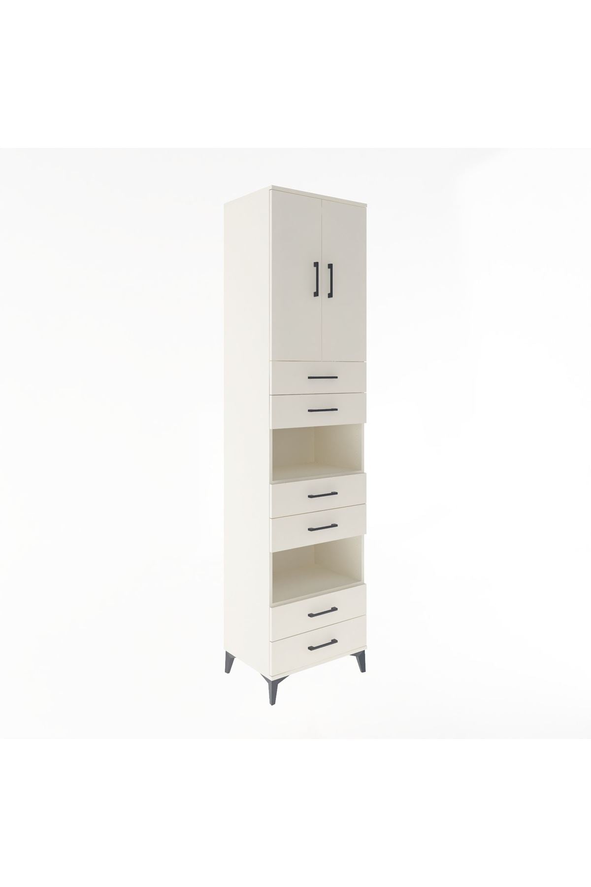 Hyperion Dolap 4 Raflı 6 Çekmeceli 2 Kapaklı 60x44x243 Aytaşı-Aytaşı