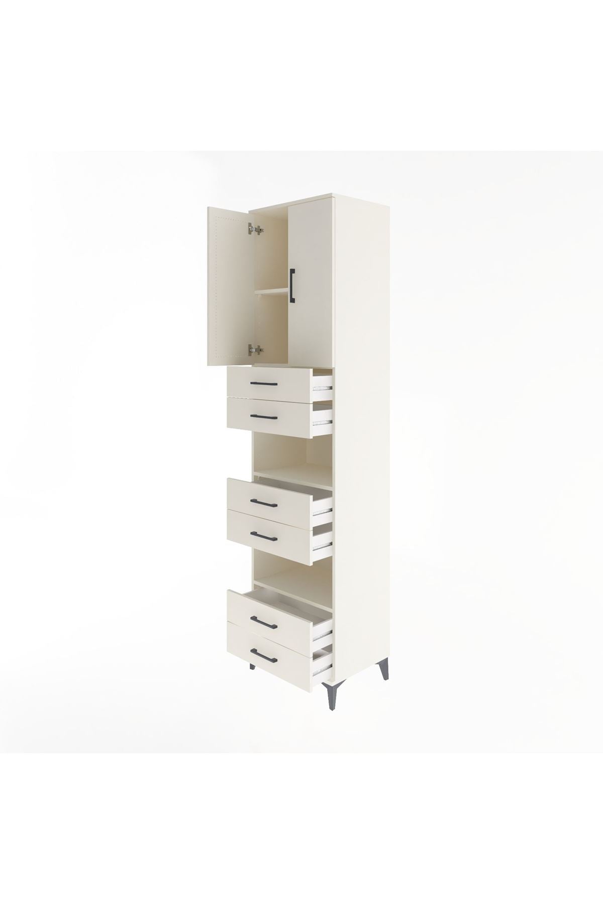 Hyperion Dolap 4 Raflı 6 Çekmeceli 2 Kapaklı 60x44x243 Aytaşı-Aytaşı