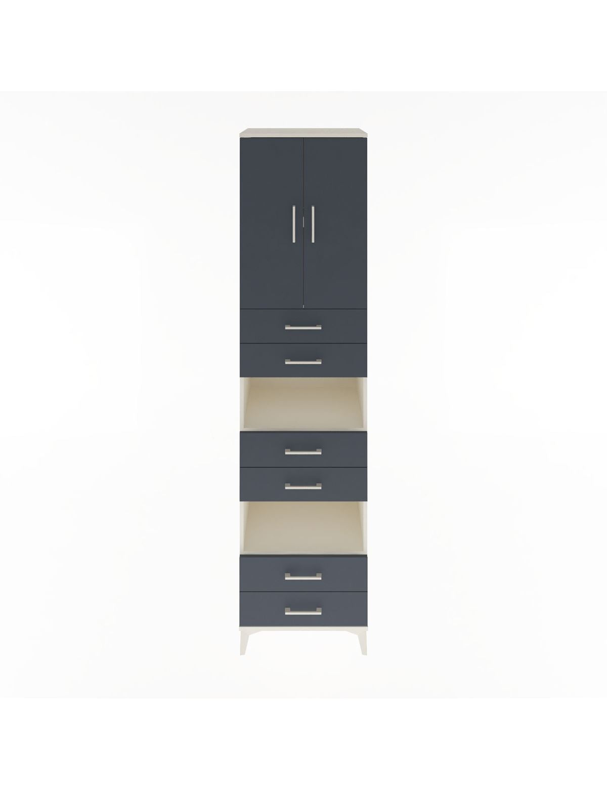 Hyperion Dolap 4 Raflı 6 Çekmeceli 2 Kapaklı 60x44x243 Aytaşı-Antrasit