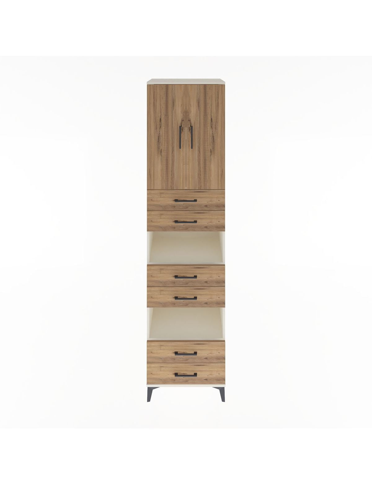 Hyperion Dolap 4 Raflı 6 Çekmeceli 2 Kapaklı 60x44x243 Aytaşı-Çam